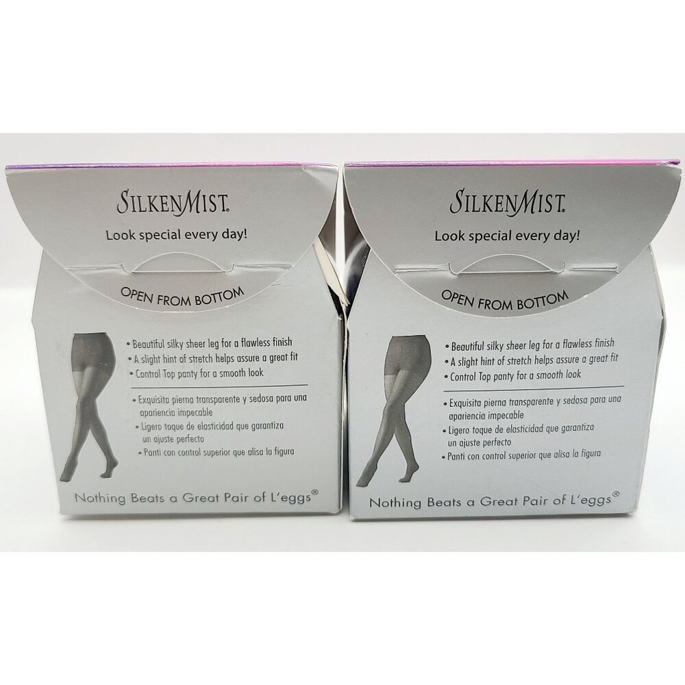 Leggs Silken Mist Control Top Sheer Toe Pantyhose Nude Q 20308New in Box - Picture 5 of 7